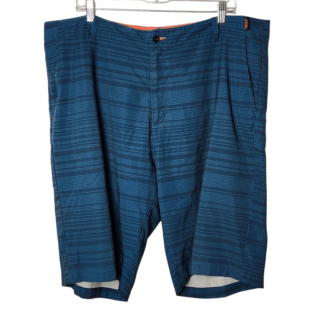 Fly Racing‎ Hybrid Mens Blue Geometric Striped Board Shorts Size 40